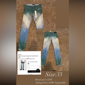 Purple Brand Men’s Gradient Diagonal Coated Jeans